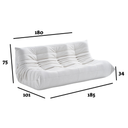 Doze Three Seater- בד זמש צבע off white