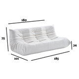 Doze Three Seater- בד זמש צבע off white