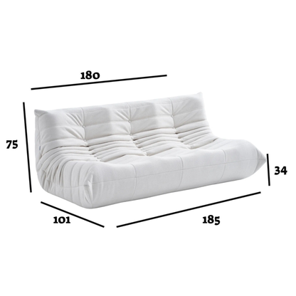 Doze Three Seater- בד זמש צבע off white