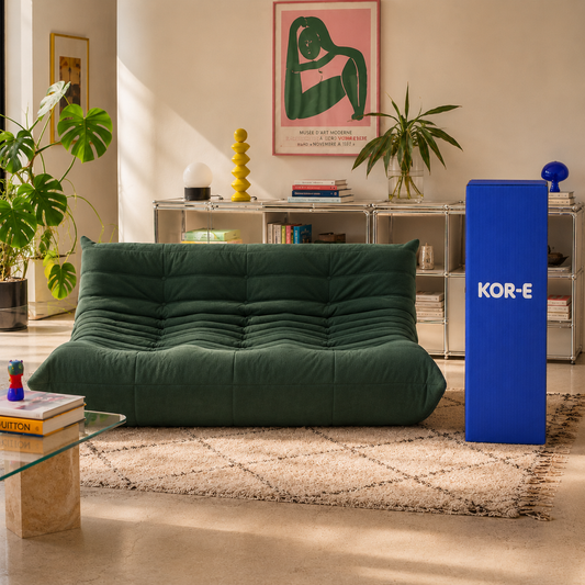 Doze Three Seater- בד זמש צבע ירוק