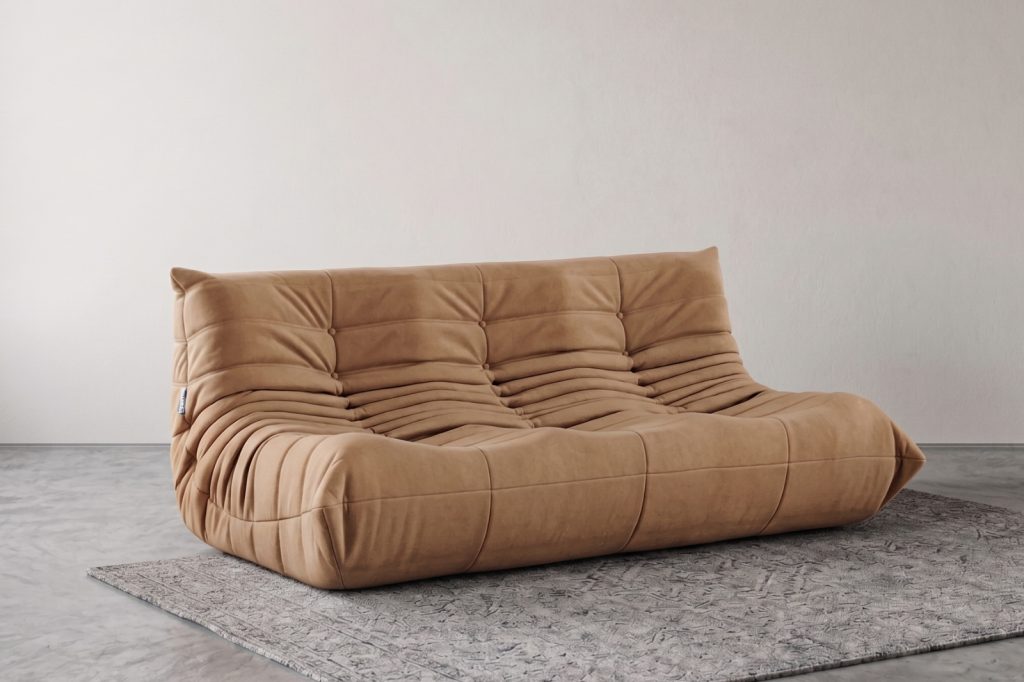 Doze Three Seater- בד זמש צבע חאקי
