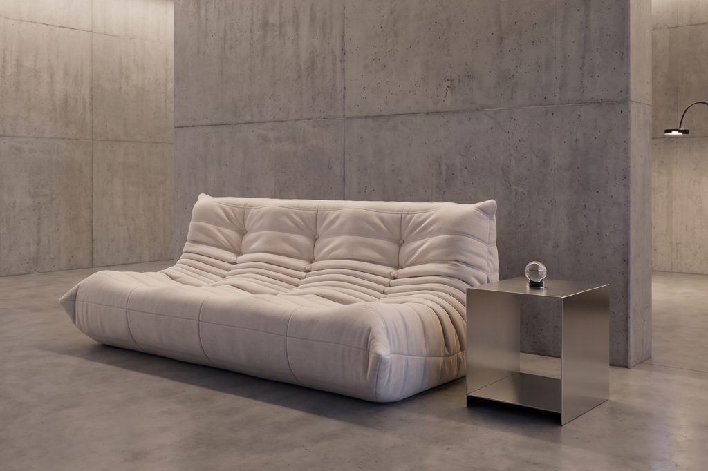 Doze Three Seater- בד זמש צבע off white